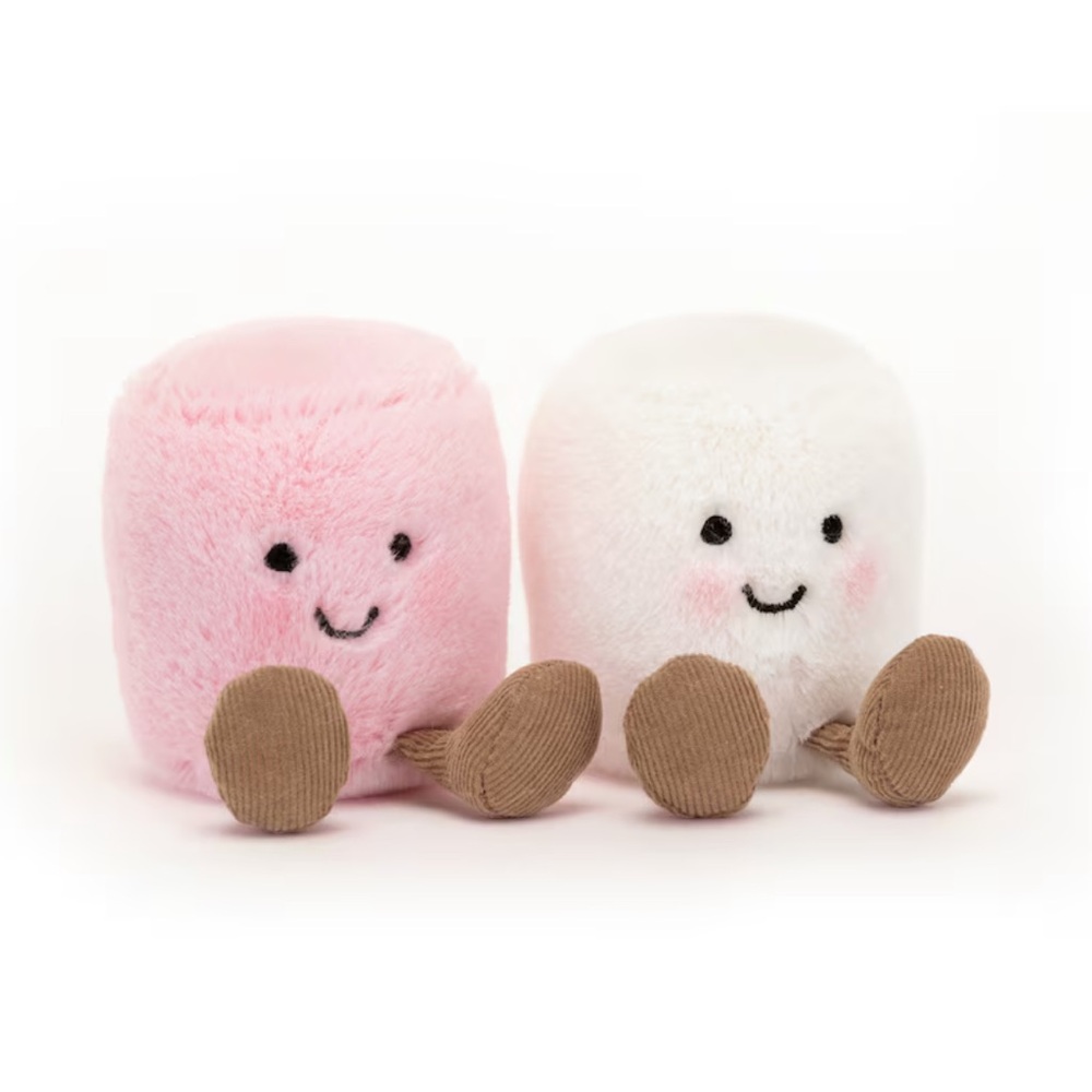 Pink and White Marshmallow JELLY CAT Keychain